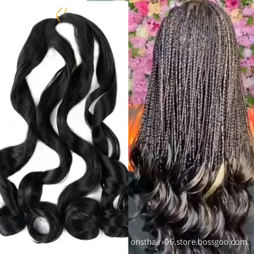 Hair Curlers Spiral Curls Synthetic Loose Wave Crochet Braids Hair Extensions Pre Stretched Braiding  For Black Women Hair